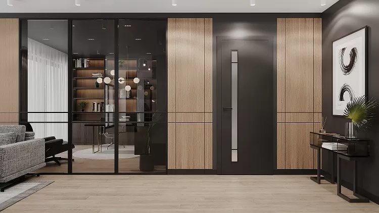 Durvis industriāla stila, skāpis ar spoguli dīvans