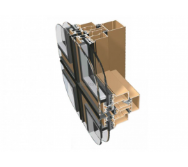 Alumīnija Fasāžu Sistēmas - Ponzio PF 152 SG savienojumu paraugs ar stikla paketēm 3D skatā