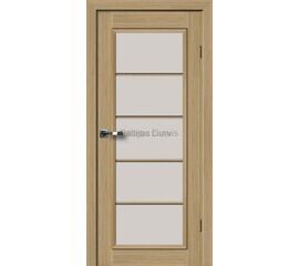 Durvis Modena Kristal L ar dabīgu koka apdari un horizontālu pildiņa līstojumu, kas papildina klasisku un modernu interjeru.