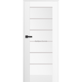 Durvis MIRANDA ar baltu matētu apdari un horizontāliem stikla elementiem, kas apvieno dabiskumu un praktiskumu.