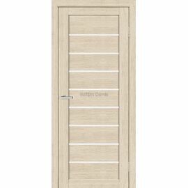 Iekšdurvis LELIA Kapučīno ar siltu koka toņa apdari un horizontāliem stikla elementiem gaismas caurlaidībai un dizainam.