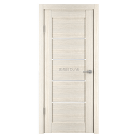 Iekšdurvis ar gaišu elegantu koka tekstūras apdari un horizontāliem stikla akcentiem, piemērotas moderniem interjeriem