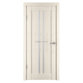 Iekšdurvis Vertical-1 Kapučīno ar vertikālām stikla līnijām un siltu koka toņa apdari, ideāli piemērotas klasiskam interjeram.