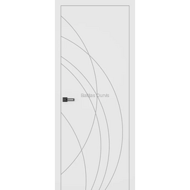 Baltas gludas durvis SOL 2 SUPREME ar tumšām akcenta līnijām. Iekšdurvis piemērotas dažādiem interjeriem.