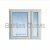Divdaļīgs PVC logs ar abām veramām loga daļām. Logs paredzēts 602. sērijas ēkām