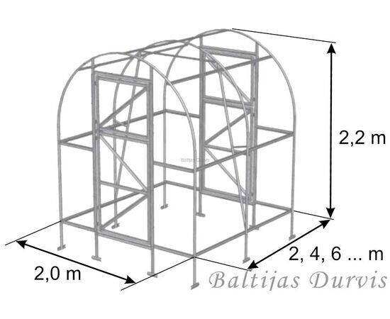 Polikarbonāta siltumnīca Dačnaja Dvuška Karkass