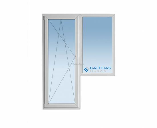 PVC logi - balkona bloks ar veramu durvju vērtnes daļu un fiksētu loga daļu. Logs - balkona bloks piemērots 602. sērijas ēkām.