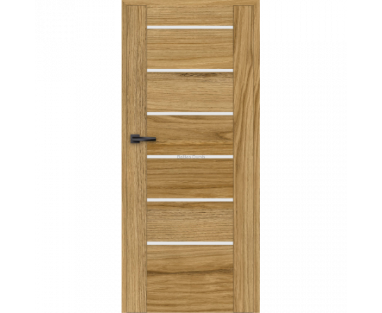 Durvis MIRANDA ar ozola apdari un horizontāliem stikla elementiem, kas apvieno dabiskumu un praktiskumu.