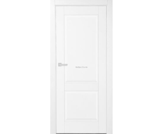 PRADO 2 Baltas matētas iekšdurvis ar diviem pildiņu elementiem radot elegantu dizainu, ideāli piemērotas dažādiem interjeriem.
