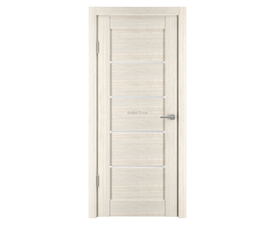 Iekšdurvis ar gaišu elegantu koka tekstūras apdari un horizontāliem stikla akcentiem, piemērotas moderniem interjeriem