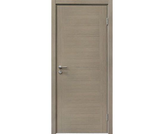 Durvis Torino-L PRO – stilīgas finierētas durvis pelēkbrūnā tonī ar horizontālu finierējumu, piemērotas dažādiem interjeriem.