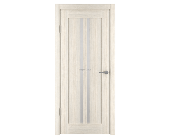 Iekšdurvis Vertical-1 Kapučīno ar vertikālām stikla līnijām un siltu koka toņa apdari, ideāli piemērotas klasiskam interjeram.