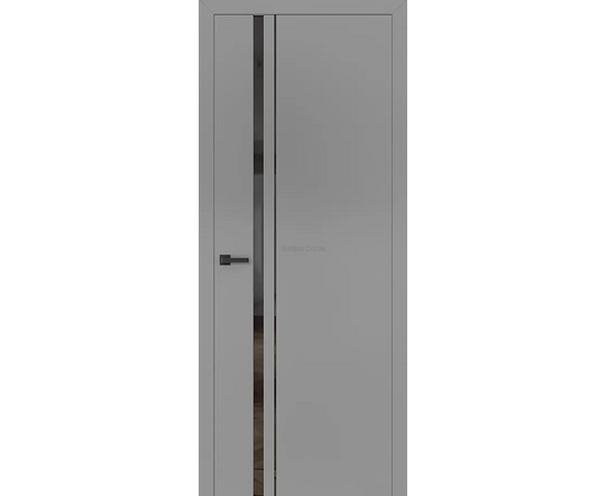 Iekšdurvis CITY 3 SUPREME pelēkā krāsā ar vertikāliem tumšiem dekoratīviem līniju elementiem.