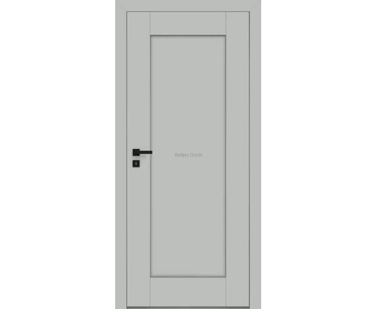 Iekšdurvis ESTRA DRE krāsotas ar vienkāršu un elegantu dizainu, pelēku apdari un gludu virsmu ar frēzējuma līnijām.