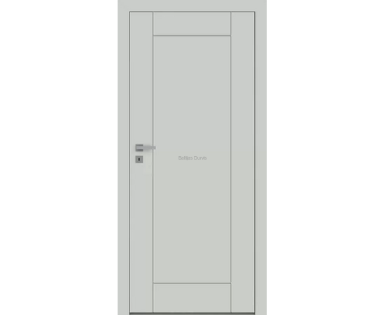 Iekšdurvis FARGO DRE krāsotas ar vienkāršu un elegantu dizainu, baltu apdari un gludu virsmu ar frēzējuma līnijām.