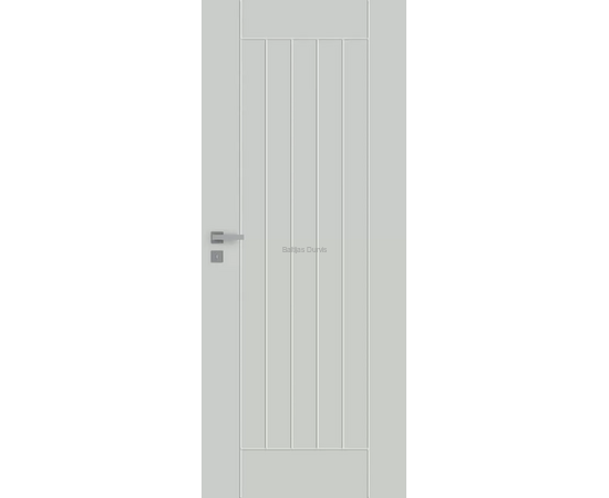 Iekšdurvis FARGO DRE krāsotas ar vienkāršu un elegantu dizainu, baltu apdari un gludu virsmu ar frēzējuma līnijām.