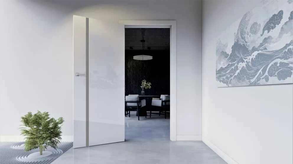 Gloss DRE doors in an industrial interior