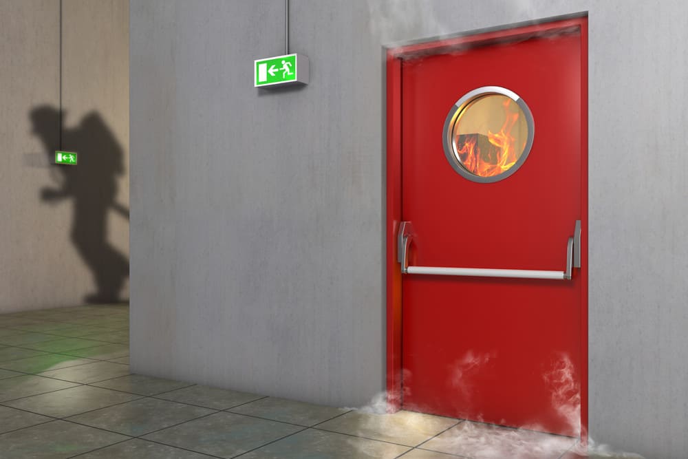 How a fire door holds back fire