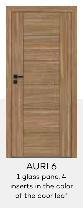 AURI 6 1 glass pane, 4 inserts in the color of the door leaf