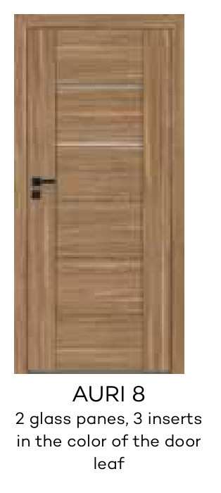 AURI 8 2 glass panes, 3 inserts in the color of the door leaf