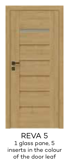REVA 5 1 glass pane, 5 inserts in the colour of the door leaf