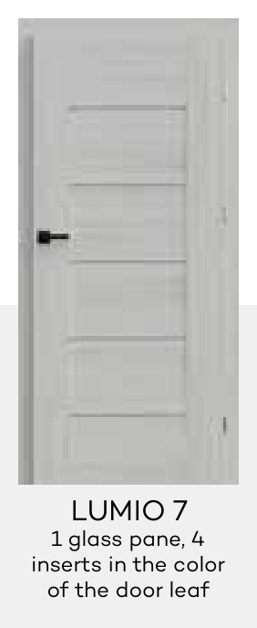 LUMIO 7 1 glass pane, 4 inserts in the color of the door leaf