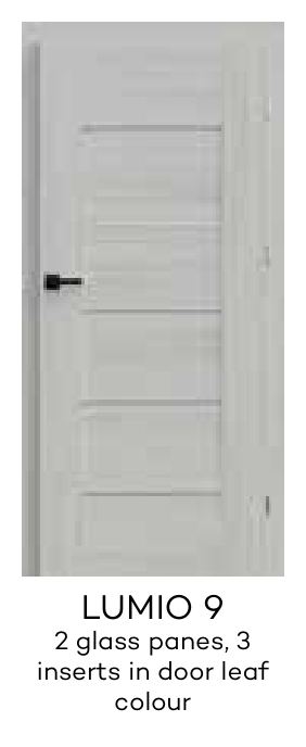 LUMIO 9 2 glass panes, 3 inserts in door leaf colour