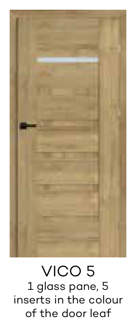 VICO 5 1 glass pane, 5 inserts in the colour of the door leaf