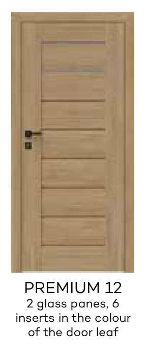 PREMIUM 12 2 glass panes, 6 inserts in the colour of the door leaf