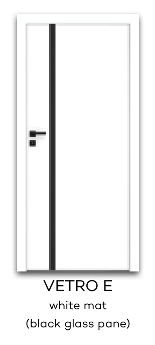VETRO E white mat (black glass pane)